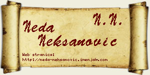 Neda Nekšanović vizit kartica
